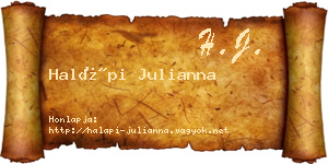 Halápi Julianna névjegykártya